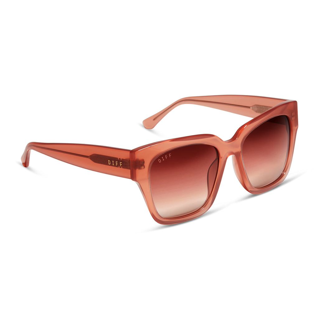 Bella II Square Sunglasses Dusky Mauve & Dusk Gradient DIFF Eyewear
