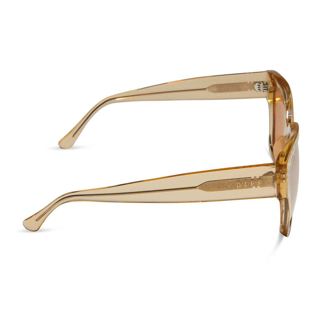 Bella II Square Sunglasses Honey Crystal & Honey Crystal Flash DIFF Eyewear