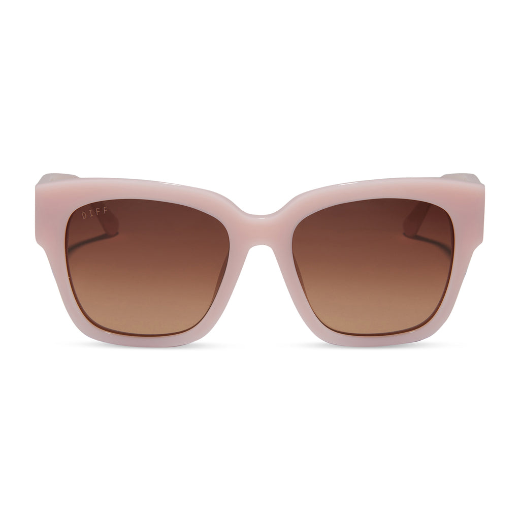 Bella Square Sunglasses  Matte Black & Pink Mirrored Sunglasses