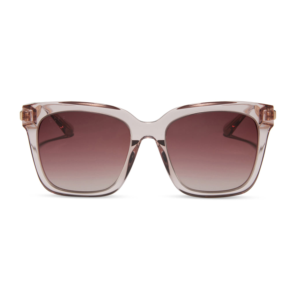 Bella Square Sunglasses | Light Pink Crystal & Wine Gradient | DIFF Eyewear