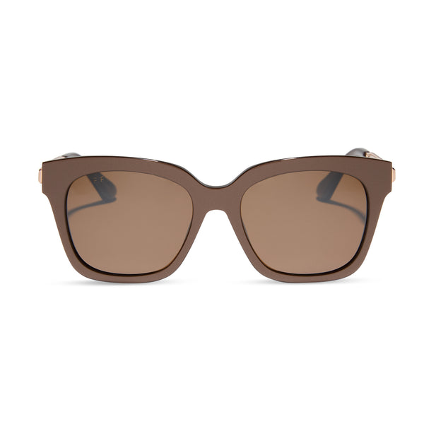 Diff Bella ll Eyewear Brown Oversized Sunglasses DIFF Bella Designer Oversized Square Sunglasses for Women  main image 3