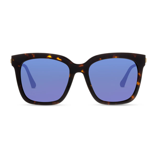 bella - tortoise + purple mirror sunglasses