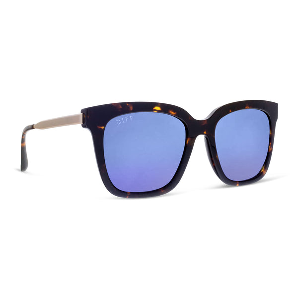 bella - tortoise + purple mirror sunglasses 1