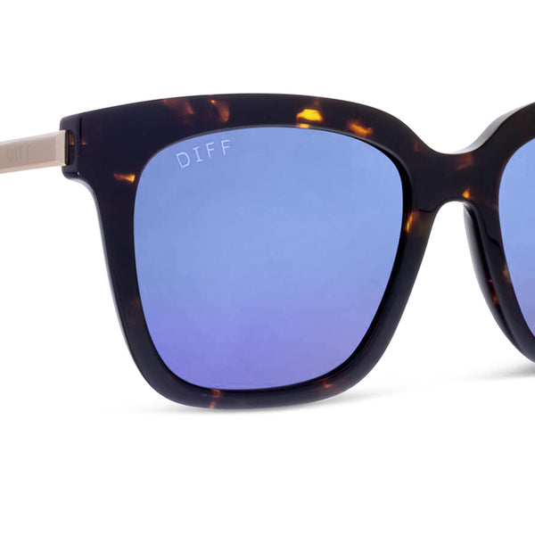 bella - tortoise + purple mirror sunglasses 3
