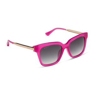 Bella XS Square Sunglasses | Bright Tulip & Grey Gradient | DIFF