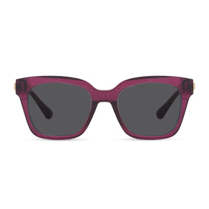 diff eyewear bella xs square sunglasses with a festive umbria frame and grey lenses front view