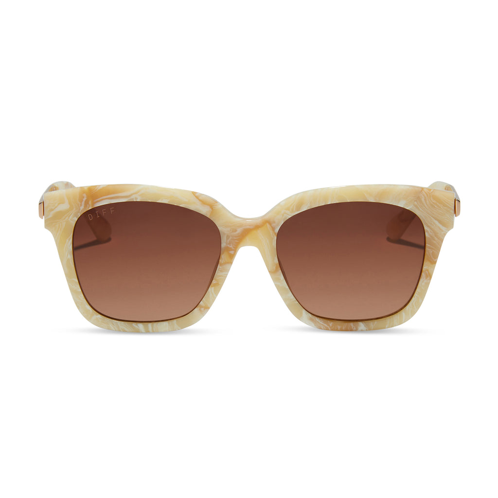 Bella XS Square Sunglasses | Milk N Honey & Brown Gradient | DIFF Eyewear