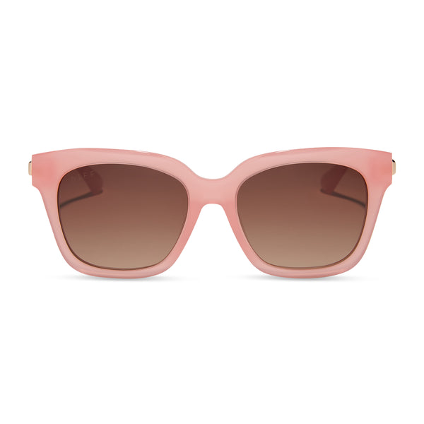 Bella XS Square Sunglasses | Peach & Brown | DIFF Eyewear