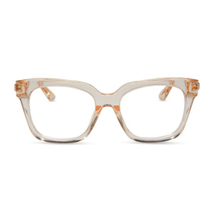 diff eyewear bella xs square prescription glasses with a vintage rose crystal frame front view