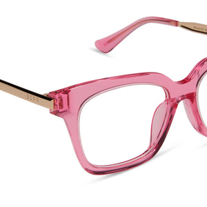 BELLA XS - CANDY PINK CRYSTAL + CLEAR GLASSES