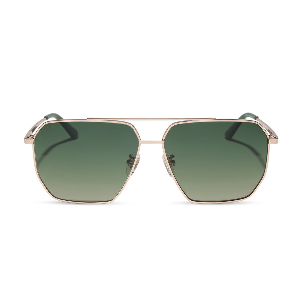 BERKELY - CHAMPAGNE GOLD + ALOE GREEN GRADIENT + POLARIZED SUNGLASSES