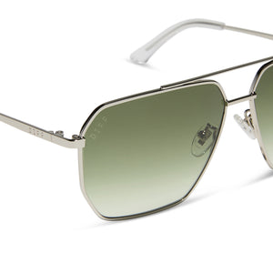 Berkely Navigator Sunglasses | Silver & Cool Matcha | DIFF Eyewear
