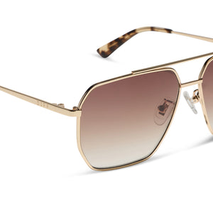 Berkely XS Navigator Sunglasses | Gold & Brown Gradient | DIFF Eyewear