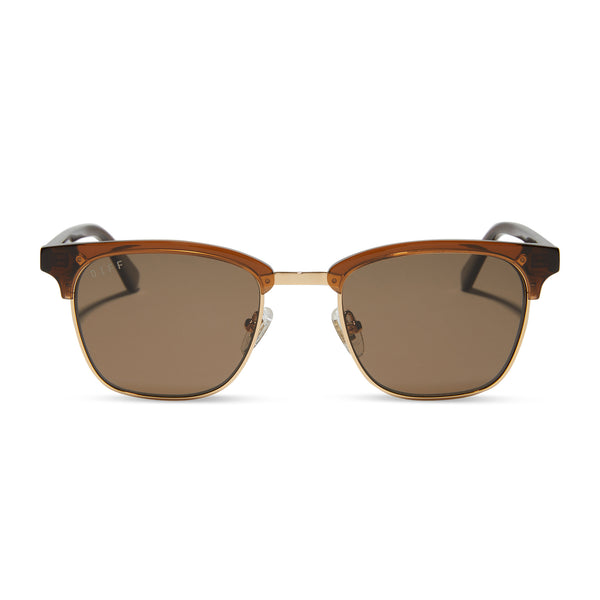 Biarritz Square Sunglasses | Whiskey & Brown | DIFF Eyewear