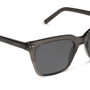 Billie Square Sunglasses | Black Smoke Crystal & Grey  display picture 2