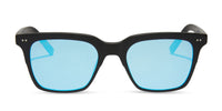 swatch for BILLIE - MATTE BLACK + BLUE MIRROR SUNGLASSES