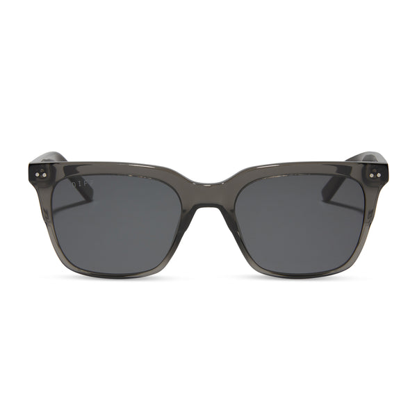 Billie XL Square Sunglasses | Black Smoke Crystal & Grey Polarized