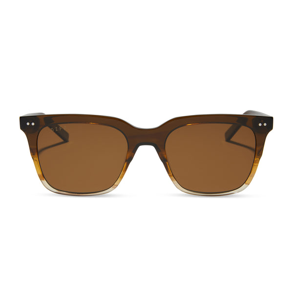 Billie XL Square Sunglasses | Whiskey Fade & Brown | DIFF Eyewear
