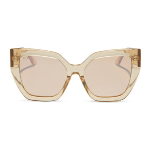  diff eyewear featuring the blaire square sunglasses with a honey crystal frame and honey crystal flash lenses front view
