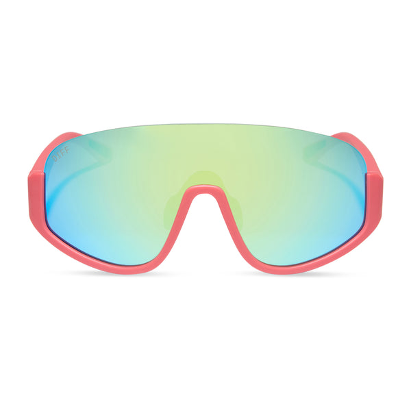 blazer - coral + turquoise ice mirror + polarized sunglasses
