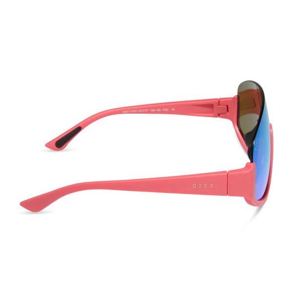 blazer - coral + turquoise ice mirror + polarized sunglasses 3
