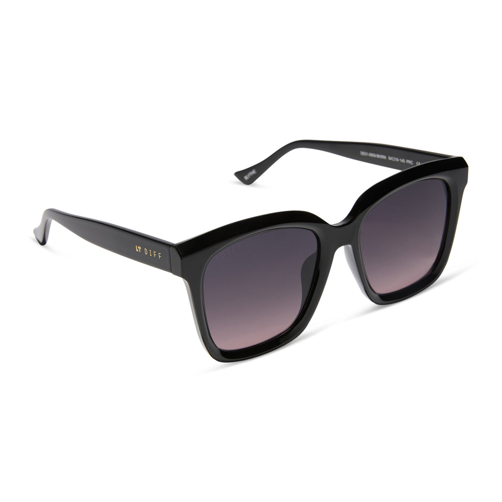 Blythe Square Sunglasses | Black & Iris Gradient | DIFF Eyewear