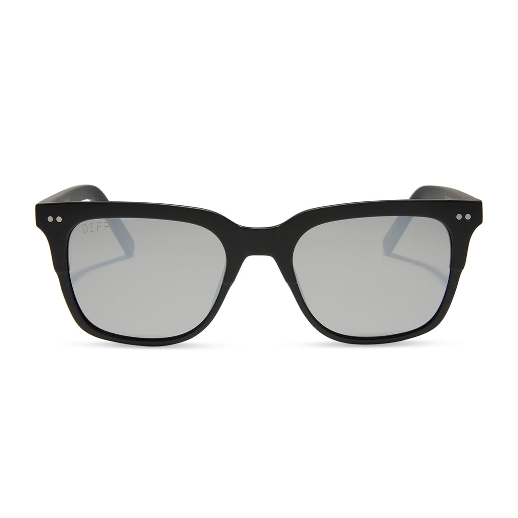 BOBBY - MATTE BLACK + GREY MIRROR SUNGLASSES
