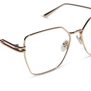 Bonnie Square Glasses | Gold | DIFF Eyewear display picture 1