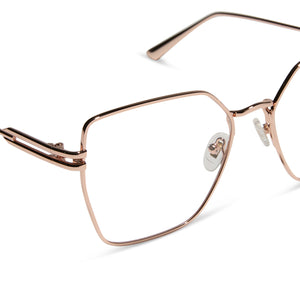 Bonnie Square Glasses | Rose Gold | DIFF Eyewear
