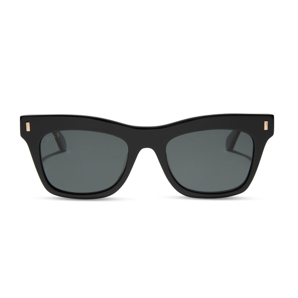 Bradley Cateye Sunglasses | Black & Grey | DIFF Eyewear display picture 1