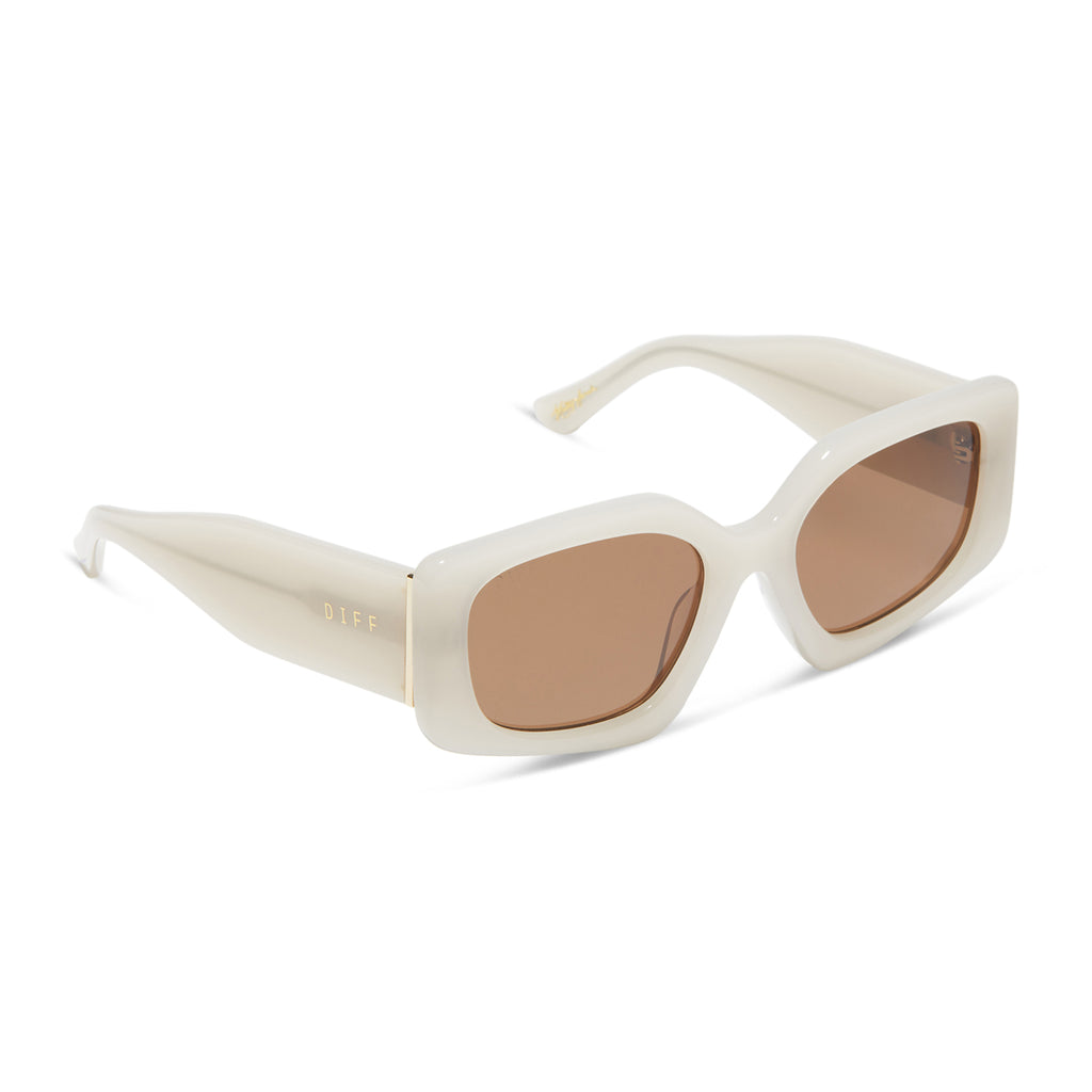 BRB Square Sunglasses | Milky Beige & Brown | DIFF Eyewear