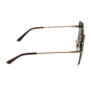 Diff Eyewear Bree Brushed Gold frame Sunglasses Bree Square Sunglasses | Copper Metal & Brown Gold Flash  main image 2