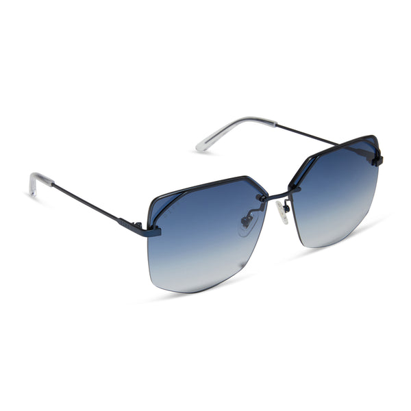 bree - deep navy metal + aegean blue flash sunglasses 2