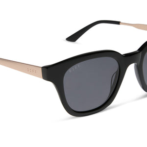 Bridget Round Sunglasses | Black & Grey | DIFF Eyewear display picture 1