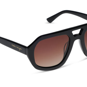Diff Eyewear Black Frames with Brown Gradient Lenses Caitlin Covington Collins Sunglasses | Black & Brown | DIFF  main image 3