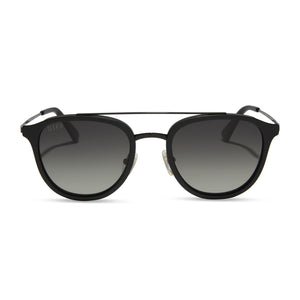 diff eyewear camden matte black grey gradient polarized sunglasses front view