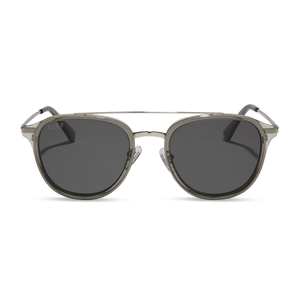 Camden Round Sunglasses | Storm Crystal & Grey Polarized Lenses | DIFF ...
