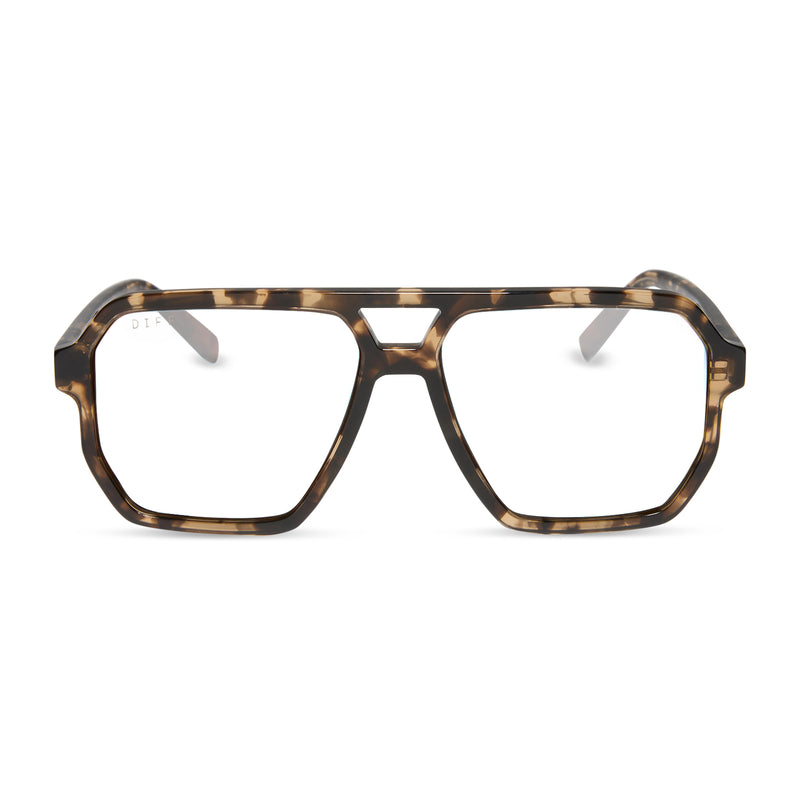 diff eyewear featuring the cameron navigator prescription glasses with a espresso tortoise acetate frame front view