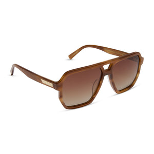 Diff Eyewear Polarized Tortoiseshell Sunglasses with Brown Lenses Morgan Shield Sunglasses | Espresso Tort & Brown Gradient  main image 2