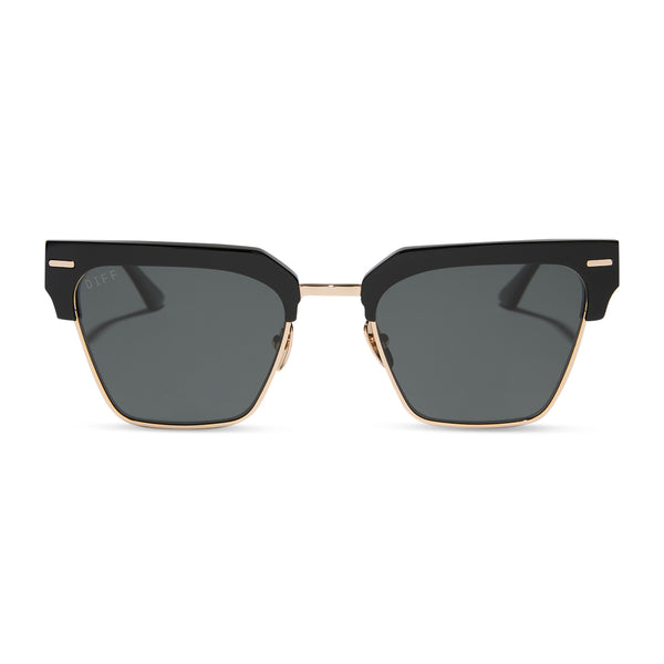 Diff eyewear NWT Black Sunglasses with brown Tortoise detail MAXWELL XL - BLACK TORTOISE + BROWN GRADIENT + POLARIZED  main image 3