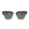 Color swatch for capri - dark cherry lacquer + grey + polarized sunglasses