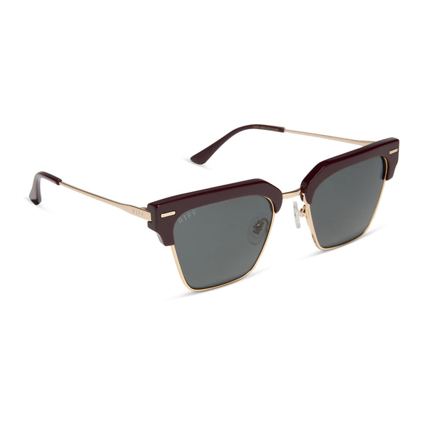 capri - dark cherry lacquer + grey + polarized sunglasses 2