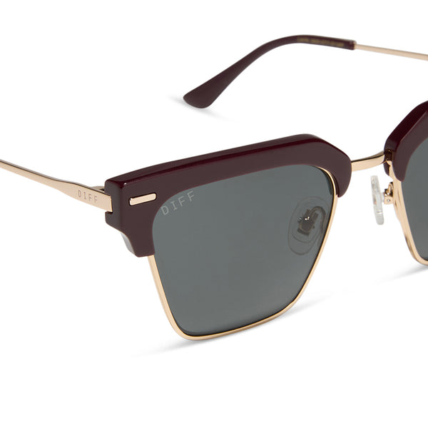 capri - dark cherry lacquer + grey + polarized sunglasses 4
