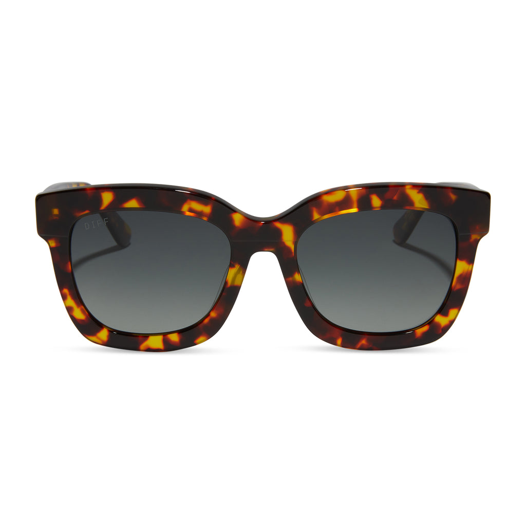 Carson Square Sunglasses | Amber Tortoise & Blue Steel Gradient | DIFF ...