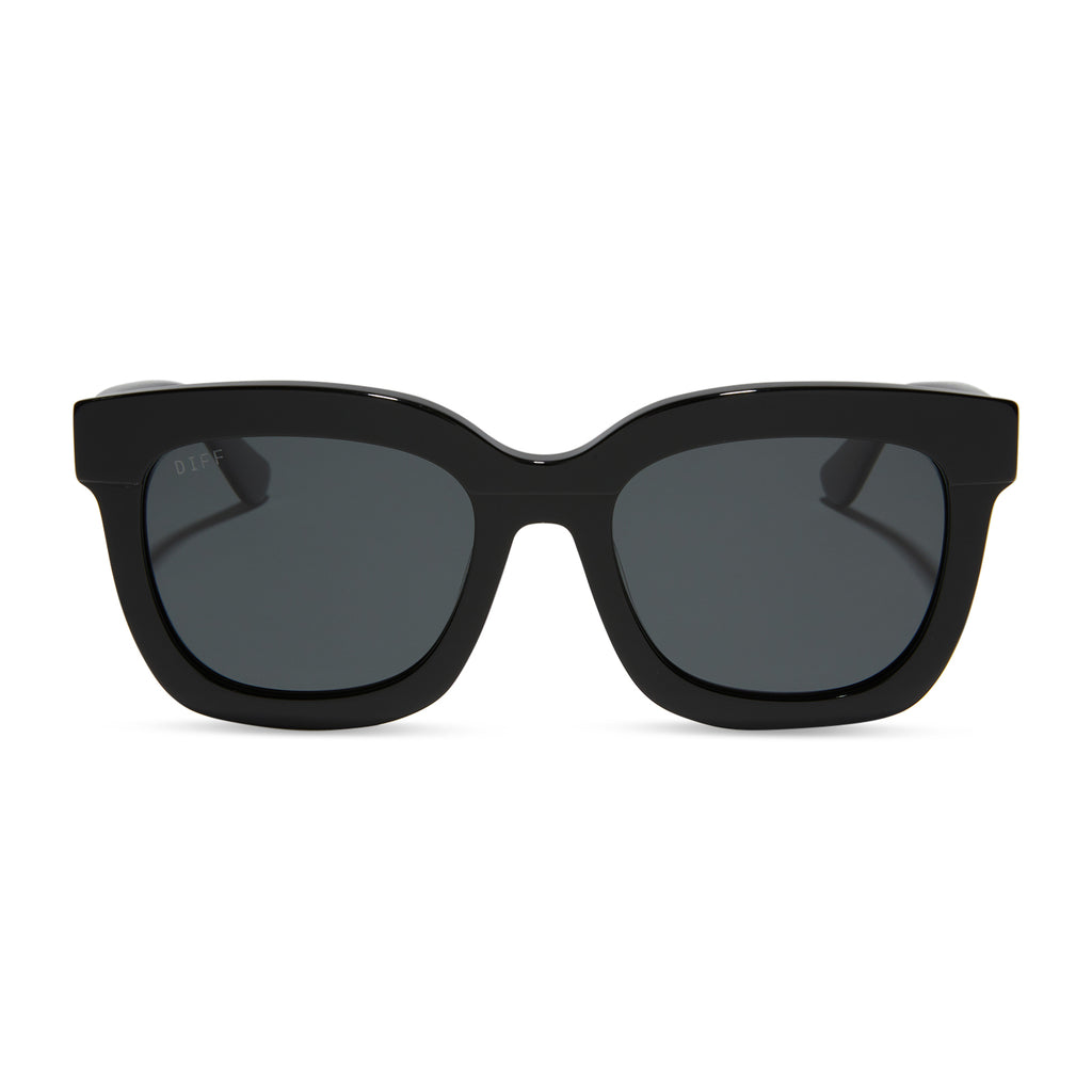 Carson Square Sunglasses | Black & Dark Smoke Lenses | DIFF Eyewear