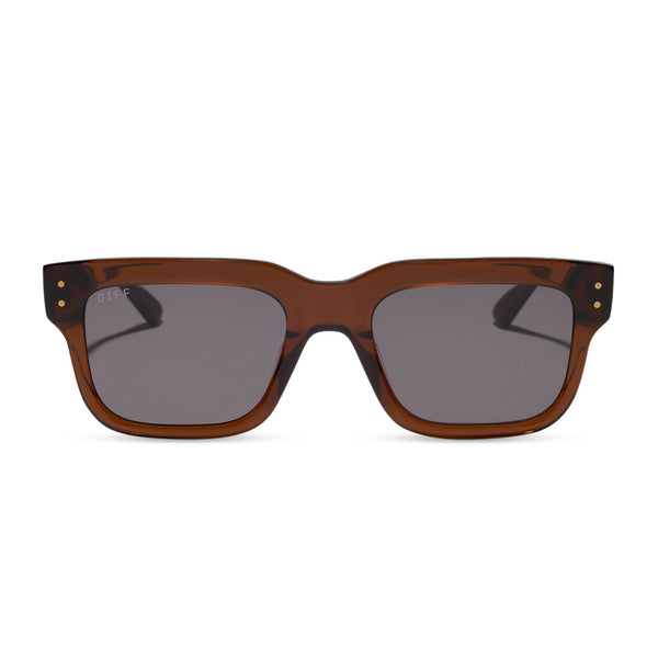 Cash Rectangle Sunglasses | Black & Brown | DIFF Eyewear display picture 1
