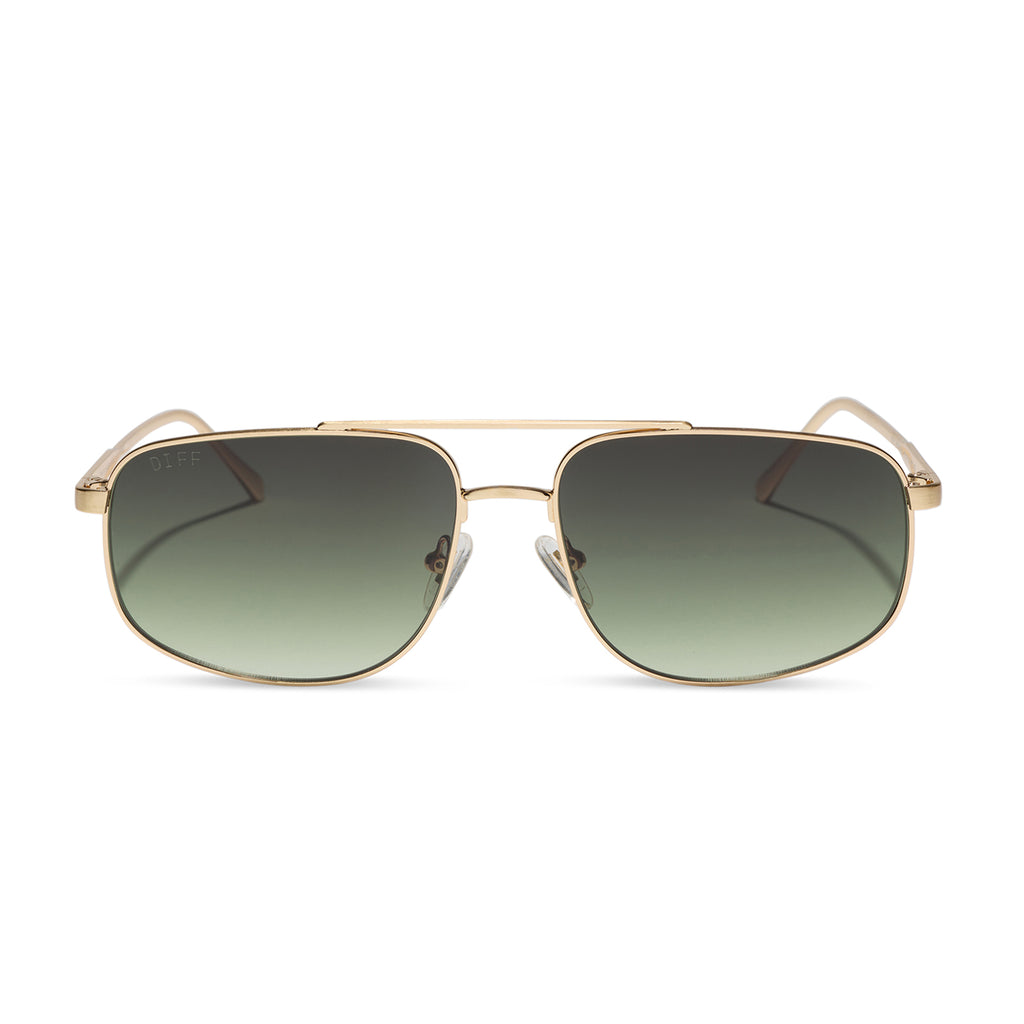 CHARLEY - BRUSHED GOLD + ALOE GREEN GRADIENT SUNGLASSES