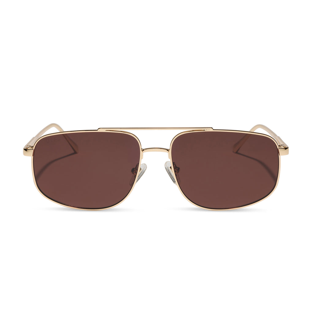 CHARLEY - GOLD + BROWN + POLARIZED SUNGLASSES