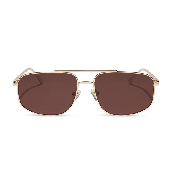 ナルディー Charley Navigator Sunglasses | Gold & Brown | DIFF Eyewear