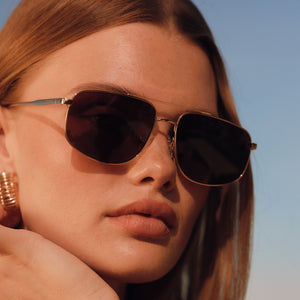 Charley Navigator Sunglasses | Gold & Brown | DIFF Eyewear